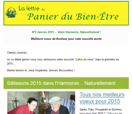 Notre newsletter du Bien-être pour votre Mieux-être...