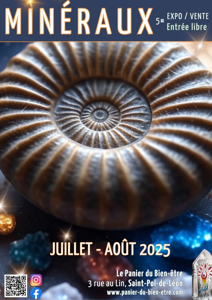 Affiche 2025 du Village des minéraux au Panier du Bien-être à Saint-Pol-de-Léon